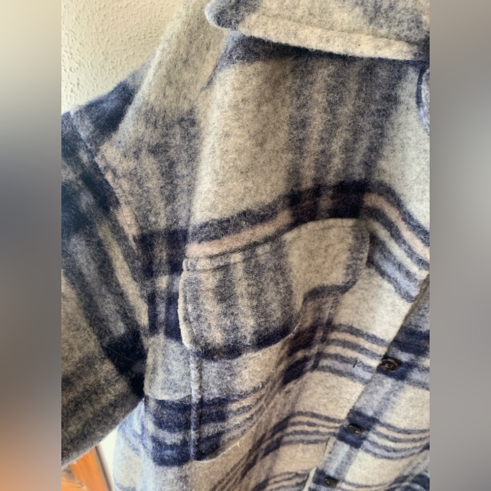 H&M Plaid wool blend long shacket - Picture 6 of 8